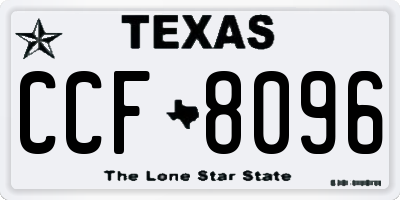 TX license plate CCF8096