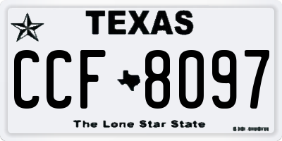 TX license plate CCF8097
