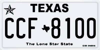 TX license plate CCF8100