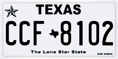 TX license plate CCF8102
