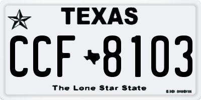 TX license plate CCF8103