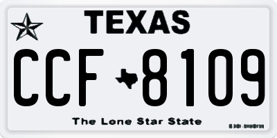 TX license plate CCF8109