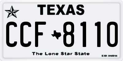 TX license plate CCF8110