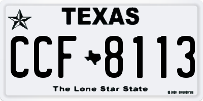 TX license plate CCF8113