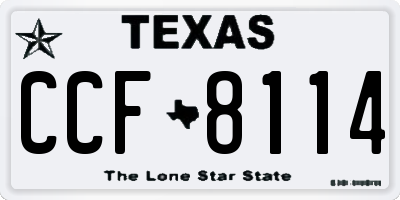 TX license plate CCF8114