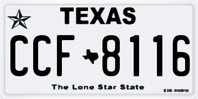 TX license plate CCF8116