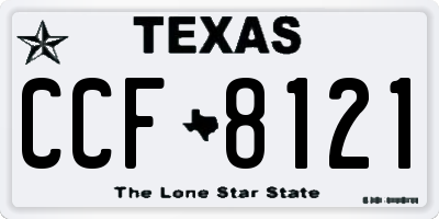 TX license plate CCF8121
