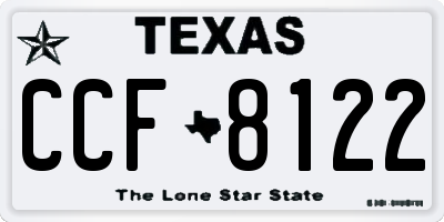 TX license plate CCF8122