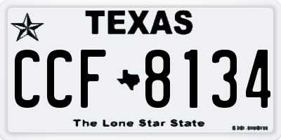 TX license plate CCF8134