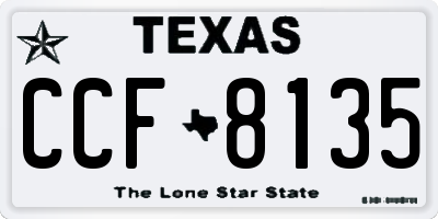 TX license plate CCF8135