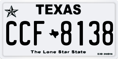 TX license plate CCF8138