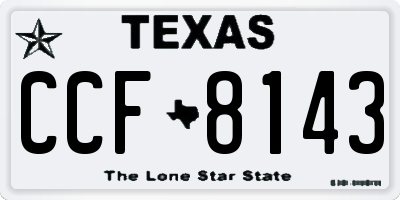 TX license plate CCF8143