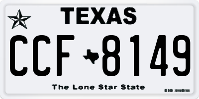 TX license plate CCF8149