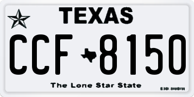 TX license plate CCF8150