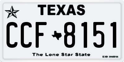 TX license plate CCF8151