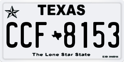 TX license plate CCF8153