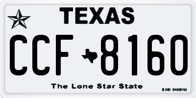 TX license plate CCF8160