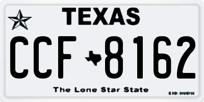 TX license plate CCF8162