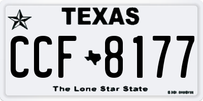 TX license plate CCF8177