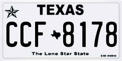 TX license plate CCF8178