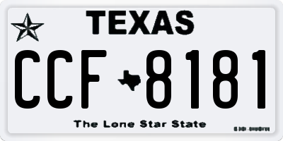 TX license plate CCF8181