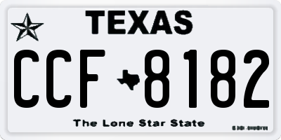 TX license plate CCF8182