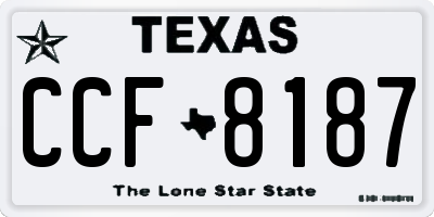 TX license plate CCF8187