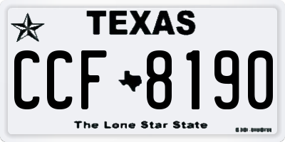 TX license plate CCF8190