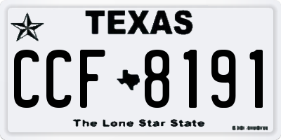 TX license plate CCF8191