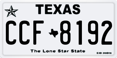 TX license plate CCF8192