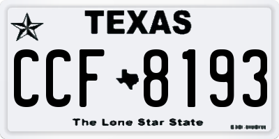 TX license plate CCF8193