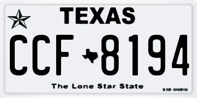 TX license plate CCF8194