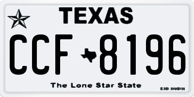 TX license plate CCF8196
