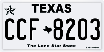 TX license plate CCF8203
