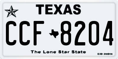 TX license plate CCF8204