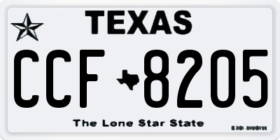 TX license plate CCF8205