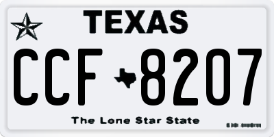 TX license plate CCF8207