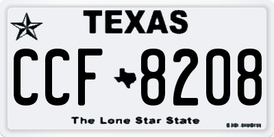 TX license plate CCF8208