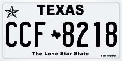 TX license plate CCF8218