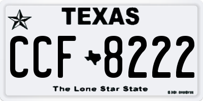 TX license plate CCF8222