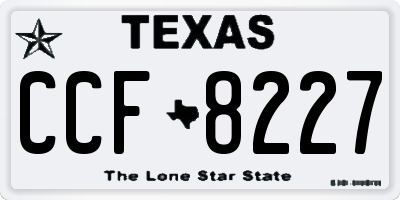 TX license plate CCF8227