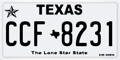 TX license plate CCF8231