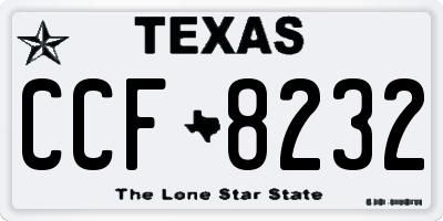 TX license plate CCF8232