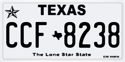 TX license plate CCF8238