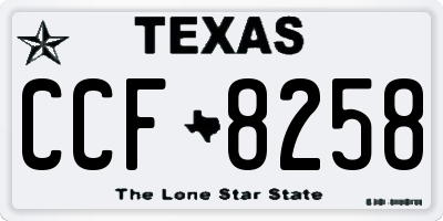 TX license plate CCF8258
