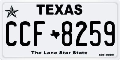 TX license plate CCF8259