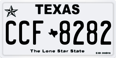 TX license plate CCF8282