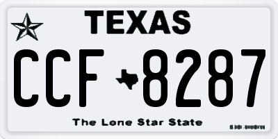 TX license plate CCF8287