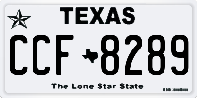 TX license plate CCF8289