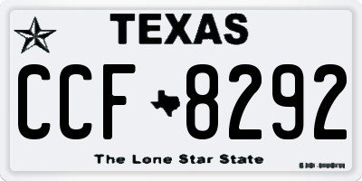 TX license plate CCF8292